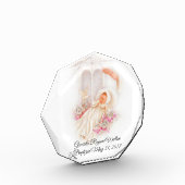 Baptisme Girl Pink Flowers Dove Cross Fotoblokken (Links)