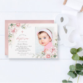 Baptisme Girls | Fotoroze Waterverf uitnodiging