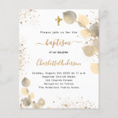 Baptisme golden eucalyptus budget uitnodiging flyer (Voorkant)