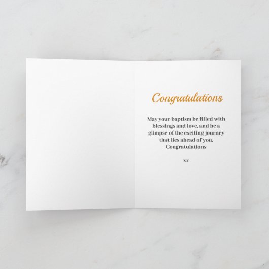 Baptisme Great Nephew Penguin Airplane Kaart (Binnen)