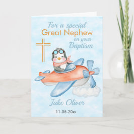Baptisme Great Nephew Penguin Airplane Kaart