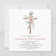 Baptisme Greenery Dusty Pink Rose Cross Christelij