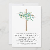 Baptisme Greenery Eucalyptus Botanical Sage Invita Kaart (Voorkant)