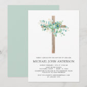 Baptisme Greenery Eucalyptus Botanical Sage Invita Kaart (Voorkant / Achterkant)