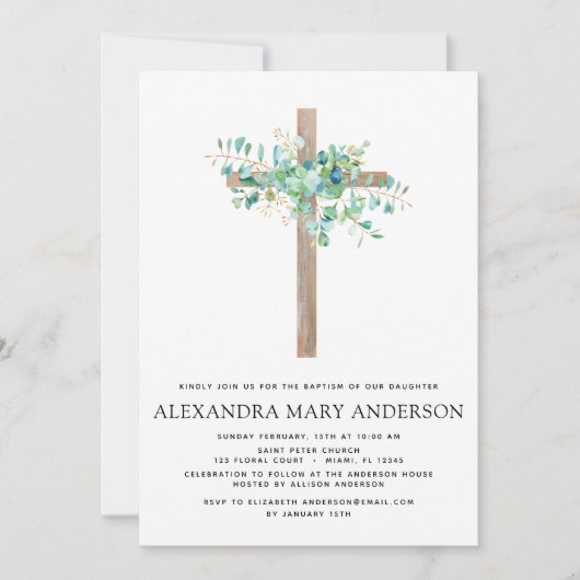 Baptisme Greenery Eucalyptus Botanical Sage Kaart (Voorkant)