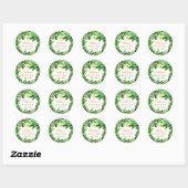 Baptisme Greenery Waterverf Green lekt olie op Ronde Sticker (Vel)