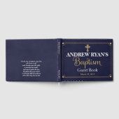 Baptisme Guest Book, Navy & Gold Boy Gastenboek (Volledig)