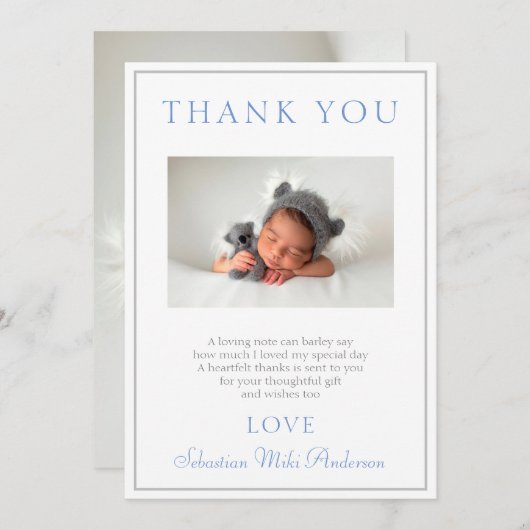 Baptisme Hartelijk dank! Bedankkaart (Voorkant / Achterkant)