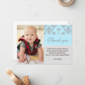 Baptisme Hartelijk dank Je hebt een kerstblauwe fo Notitiekaartje (Voorkant / Achterkant in situ)