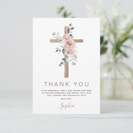 Baptisme Hartelijk dank voor de Christelijke puinr Bedankkaart (Staand voorkant)