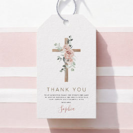 Baptisme Hartelijk dank voor het dusty roze roze m Cadeaulabel