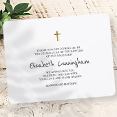 Baptisme Hartelijk dank voor het moderne, eenvoudi Bedankkaart