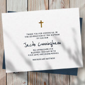 Baptisme Hartelijk dank voor het moderne, eenvoudi Notitiekaartje