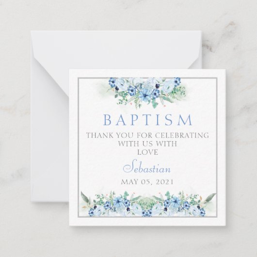 Baptisme Hartelijk dank voor kaartje Baby Blue (Voorkant)