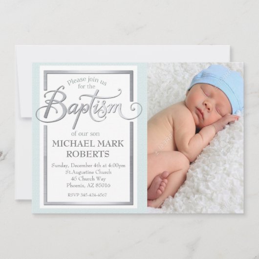 Baptisme Invitation, Baptisme, Jongen Baptisme Kaart (Voorkant)