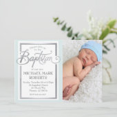 Baptisme Invitation, Baptisme, Jongen Baptisme Kaart (Staand voorkant)