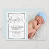 Baptisme Invitation, Baptisme, Jongen Baptisme Kaart (Voorkant / Achterkant)