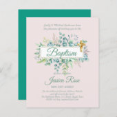Baptisme Invitation Eucalyptus Greenery BUDGET (Voorkant / Achterkant)