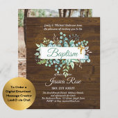Baptisme Invitation Eucalyptus Greenery BUDGET