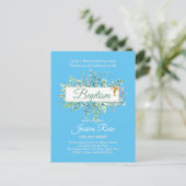Baptisme Invitation Eucalyptus Greenery BUDGET Briefkaart (Staand voorkant)