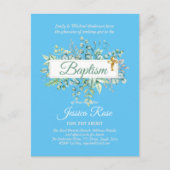 Baptisme Invitation Eucalyptus Greenery BUDGET Briefkaart (Voorkant)