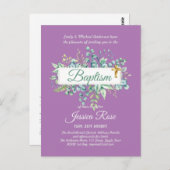 Baptisme Invitation Eucalyptus Greenery BUDGET Briefkaart (Voorkant / Achterkant)