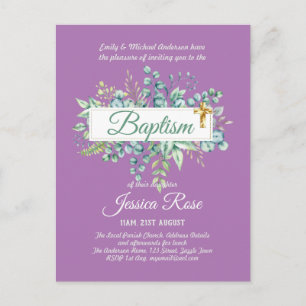 Baptisme Invitation Eucalyptus Greenery BUDGET Briefkaart
