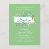 Baptisme Invitation Eucalyptus Greenery BUDGET Briefkaart (Voorkant)