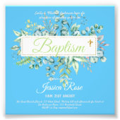 Baptisme Invitation Eucalyptus Greenery BUDGET Foto Afdruk (Voorkant)