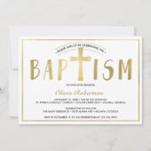 Baptisme Invitation, hedendaags, Faux Gold Kaart (Voorkant)