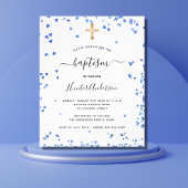 Baptisme jongen blauw harten budgetuitnodiging flyer