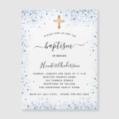 Baptisme jongen blauw wit goudbruin magneet (Voorkant)