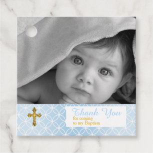 Baptisme Jongen Eternity Rings Gold Cross Foto Bedankjes Labels