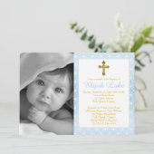 Baptisme | Jongen Eternity Rings Gold Cross Foto Kaart (Staand voorkant)