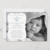 Baptisme | Jongen Foto  Fleur de Lis Cross Kaart (Voorkant)