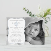Baptisme | Jongen Foto  Fleur de Lis Cross Kaart (Staand voorkant)
