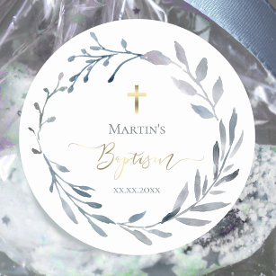 Baptisme jongen Klassieke ronde Sticker