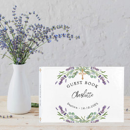 Baptisme lavendel violette floralen eucalyptus gastenboek