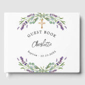 Baptisme lavendel violette floralen eucalyptus gastenboek (Voorkant)