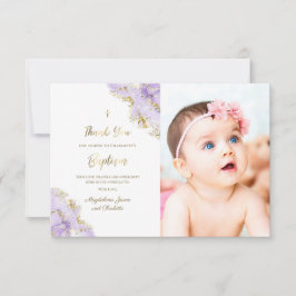 Baptisme lavender inkt bedankt kaart