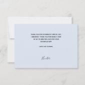 Baptisme lichtblauw fotoscript baby boy bedankkaart (Achterkant)