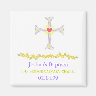 Baptisme Magnet, Cross Design Magneet