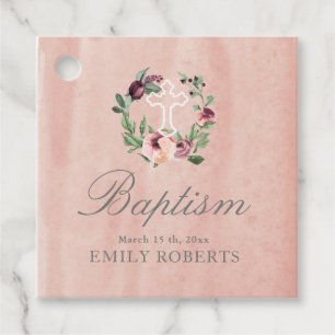 baptisme marsala floral blush roze monogram bedankjes labels