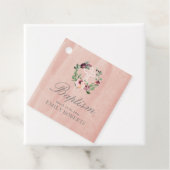 baptisme marsala floral blush roze monogram bedankjes labels (In situ)