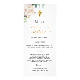 Baptisme Menu White gold floral