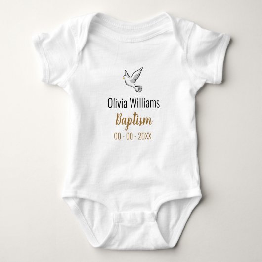 Baptisme met Dove Keepomwille Baby Bodysuit (Voorkant)