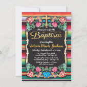 Baptisme Mexican Fiesta Party Gold Glitter cross Kaart (Voorkant)