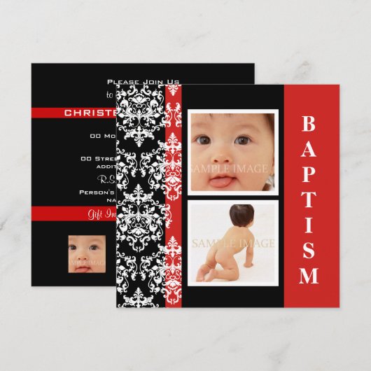 Baptisme moderne demasfoto PERSONALIZE Kaart (Voorkant / Achterkant)