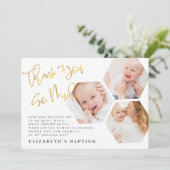 Baptisme moderne eenvoudige grafische geometrische bedankkaart (Staand voorkant)