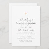 Baptisme Moderne Eenvoudige Minimalistische Kruis Kaart (Voorkant / Achterkant)